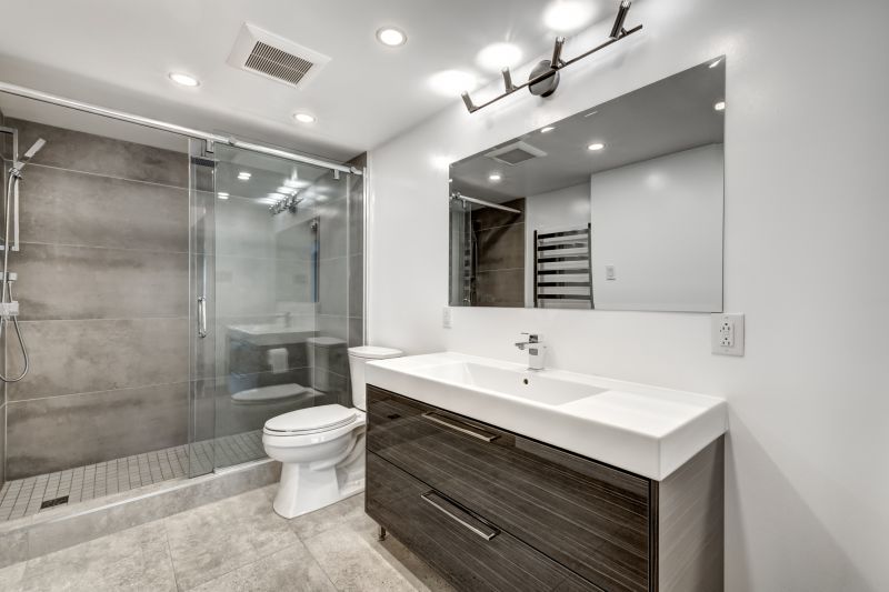 Modern Bathroom with Geometric Fixtures